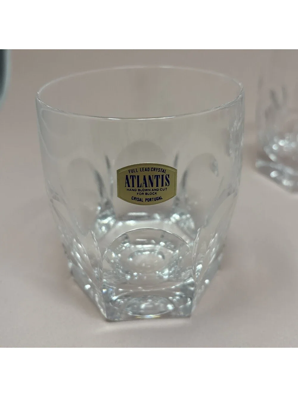 VTG Atlantis Crystal Glasses RARE Sara Old Fashioned Hand Blown Cut Set of 4 NEW